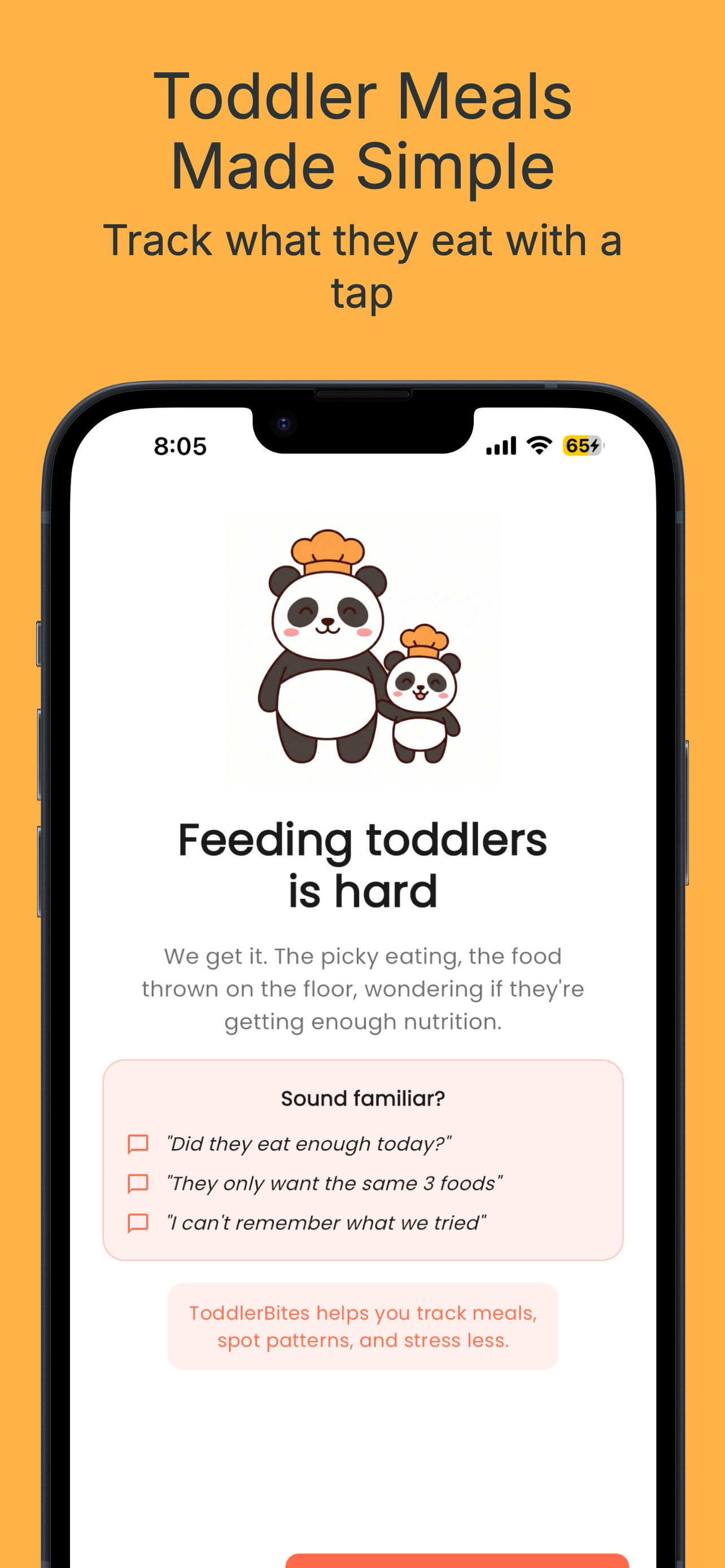 ToddlerBites App - Meal Logging